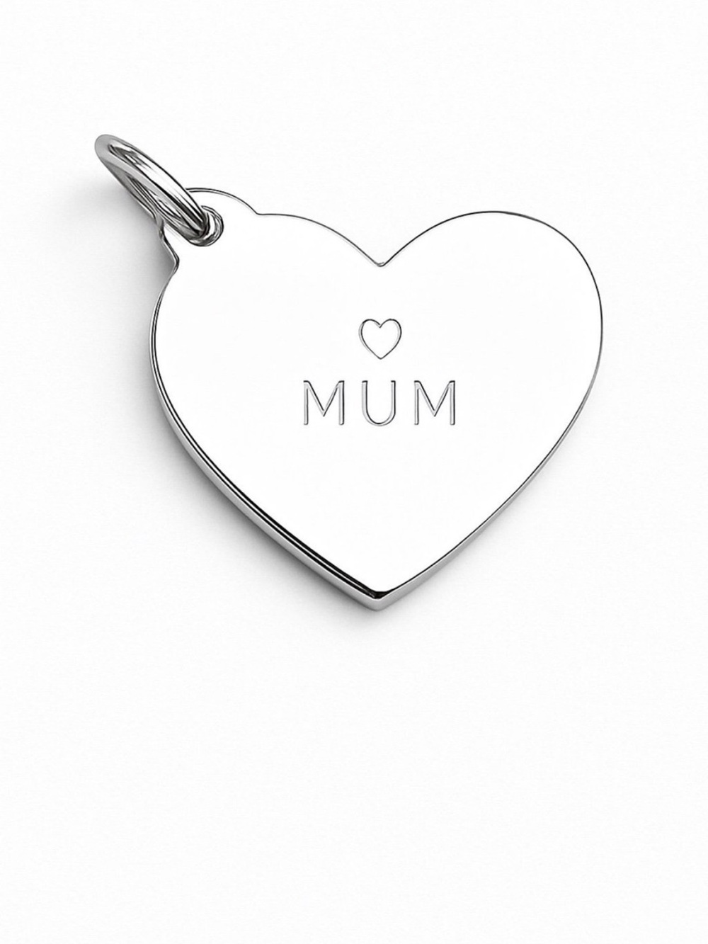 Tiffany & Co. Sterling Silver MUM Heart Tag Charm Pendant